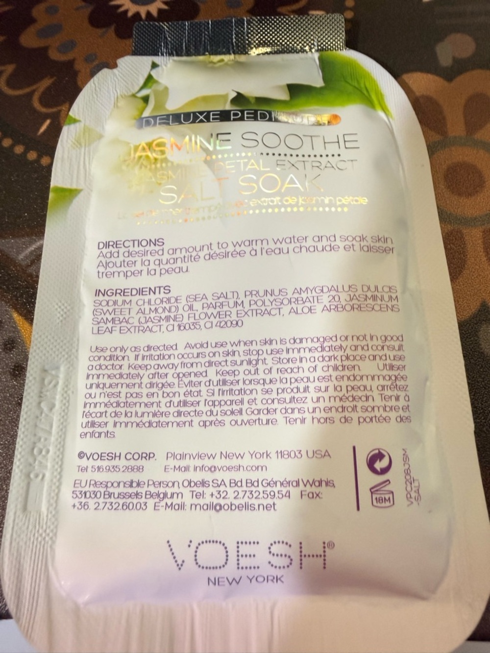 Voesh Jasmine Soothe Salt Soak Single-Use Pedicure Pack - Picture 2 of 5